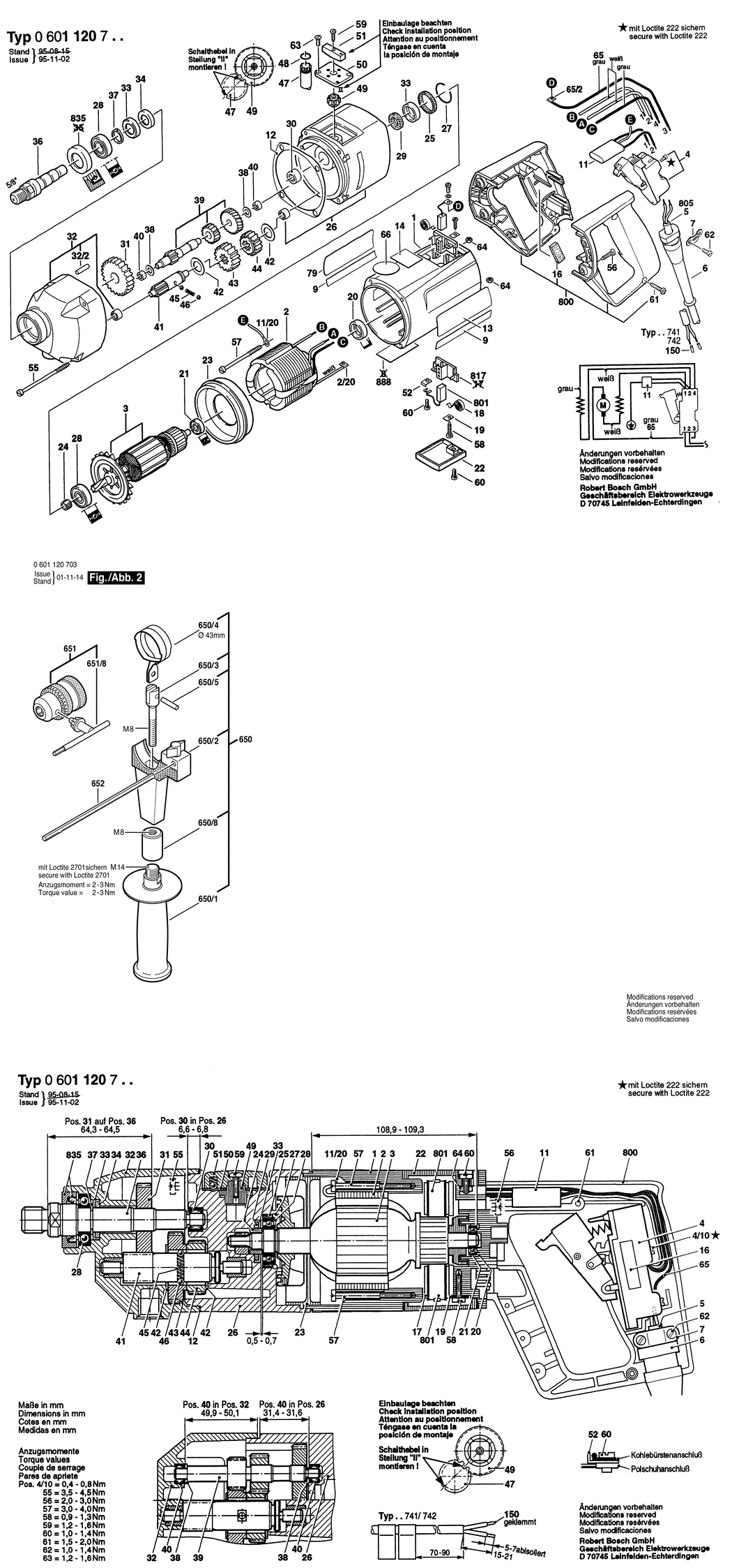 Bosch ELECTRONIC / 0601120741 / GB 110 Volt Spare Parts