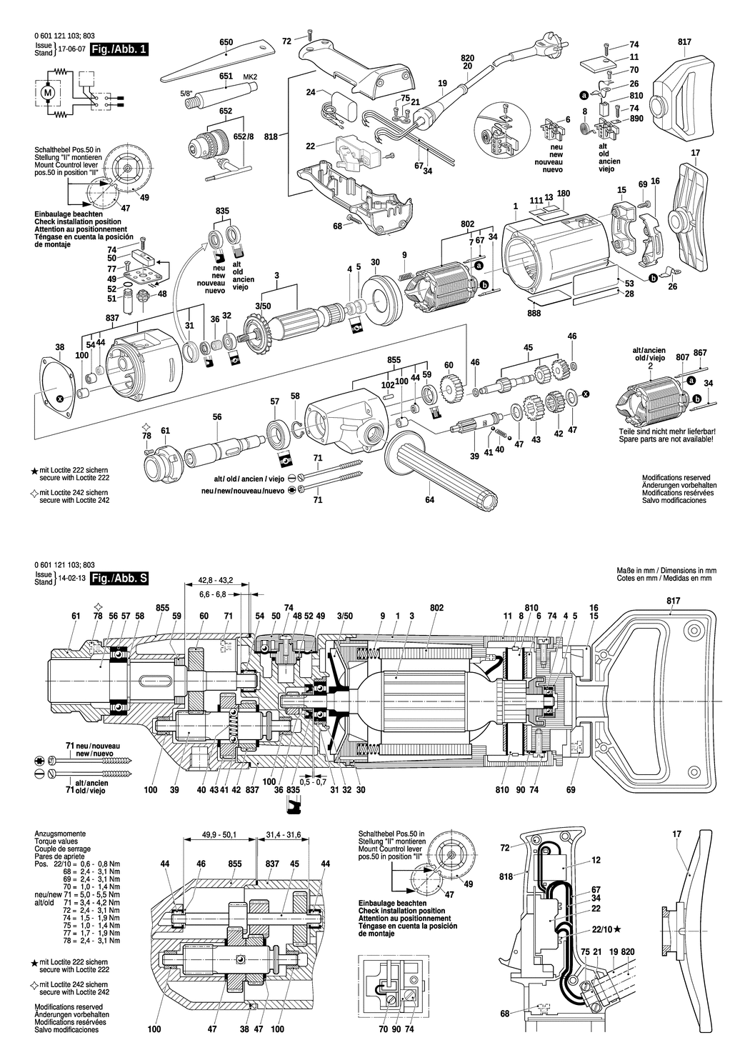 Bosch GBM 23-2 / 0601121132 / --- 220 Volt Spare Parts