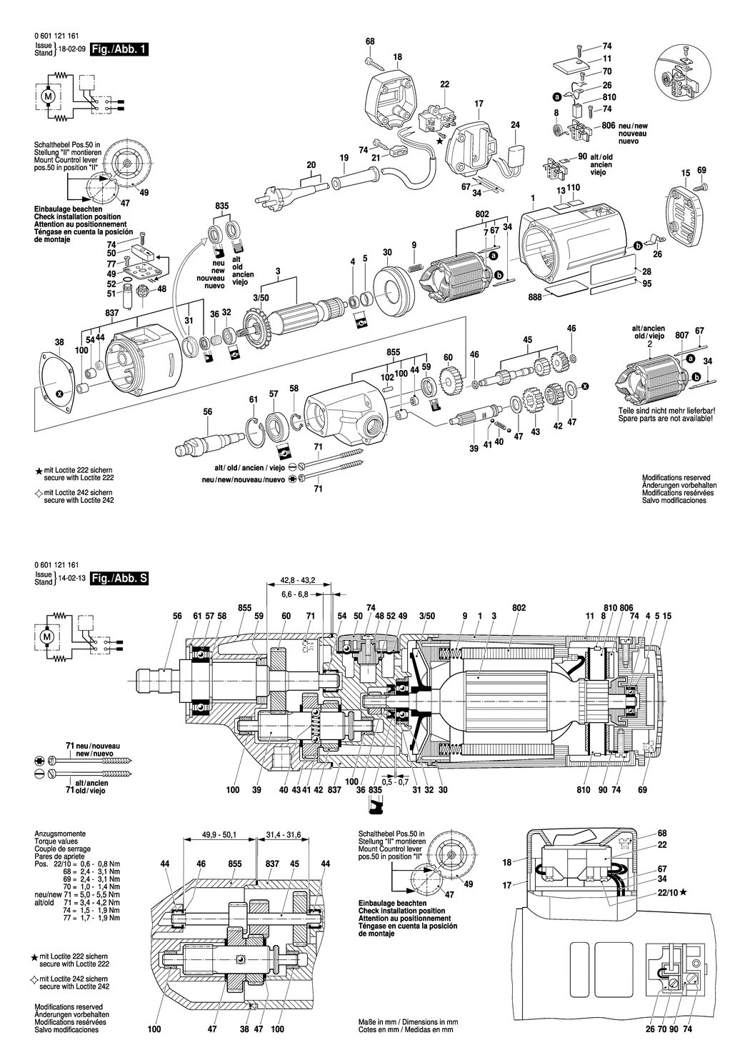 Bosch GBM 23-2 / 0601121164 / --- 220 Volt Spare Parts