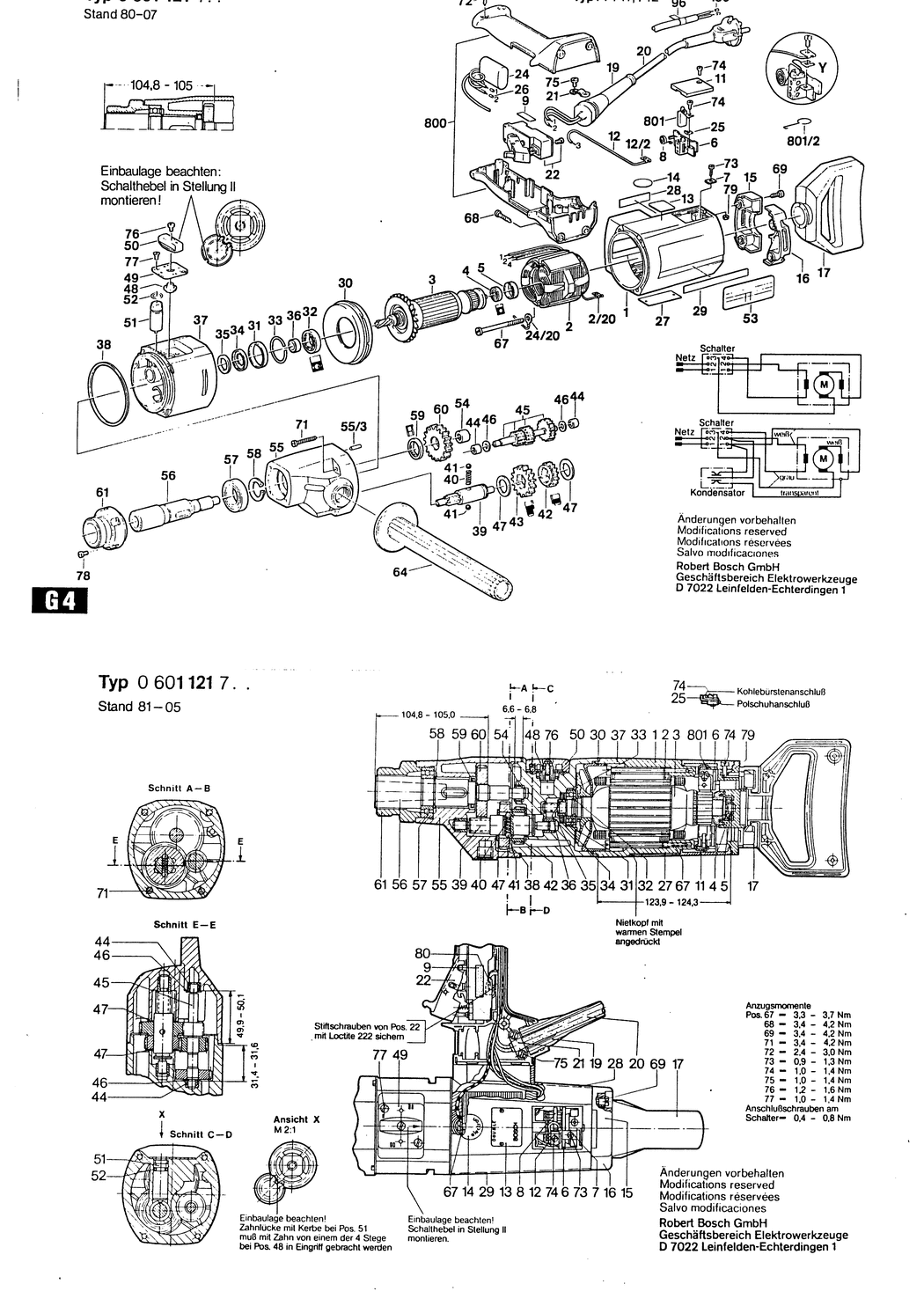 Bosch DRM 23/13 / 0601121732 / CH 230 Volt Spare Parts