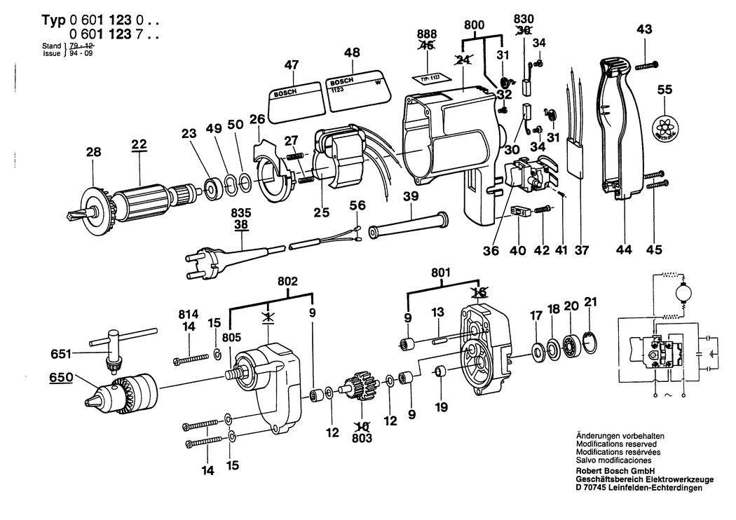 Bosch ---- / 0601123042 / GB 240 Volt Spare Parts