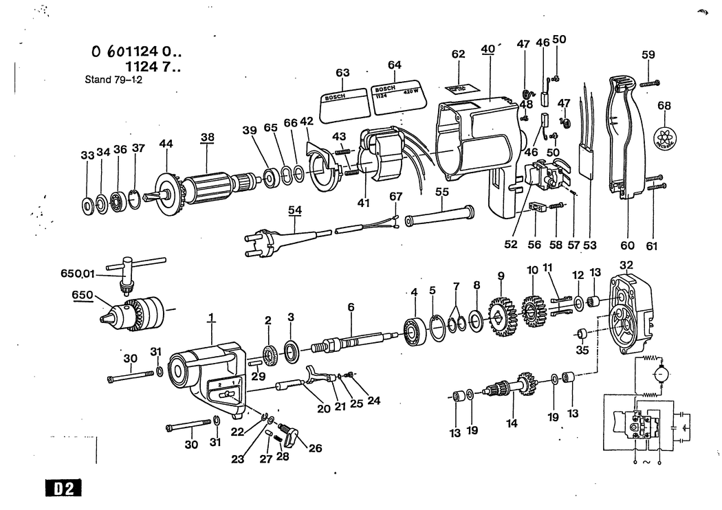 Bosch ---- / 0601124003 / EU 220 Volt Spare Parts