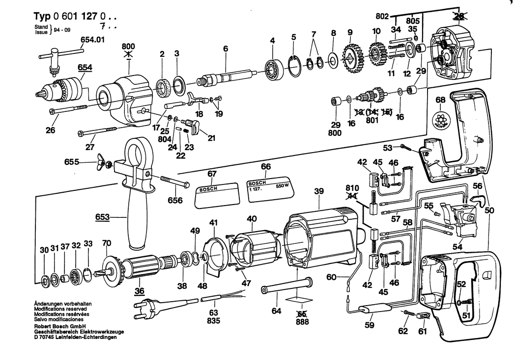 Bosch ---- / 0601127032 / CH 220 Volt Spare Parts