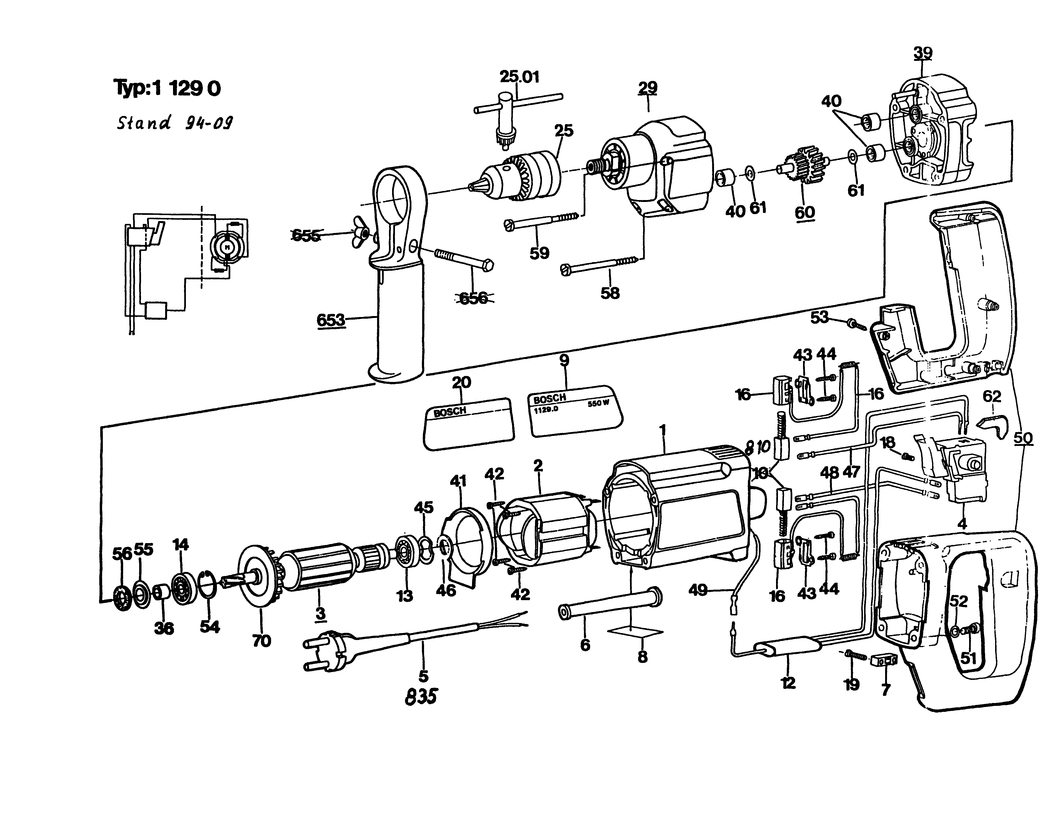 Bosch ---- / 0601129003 / EU 220 Volt Spare Parts