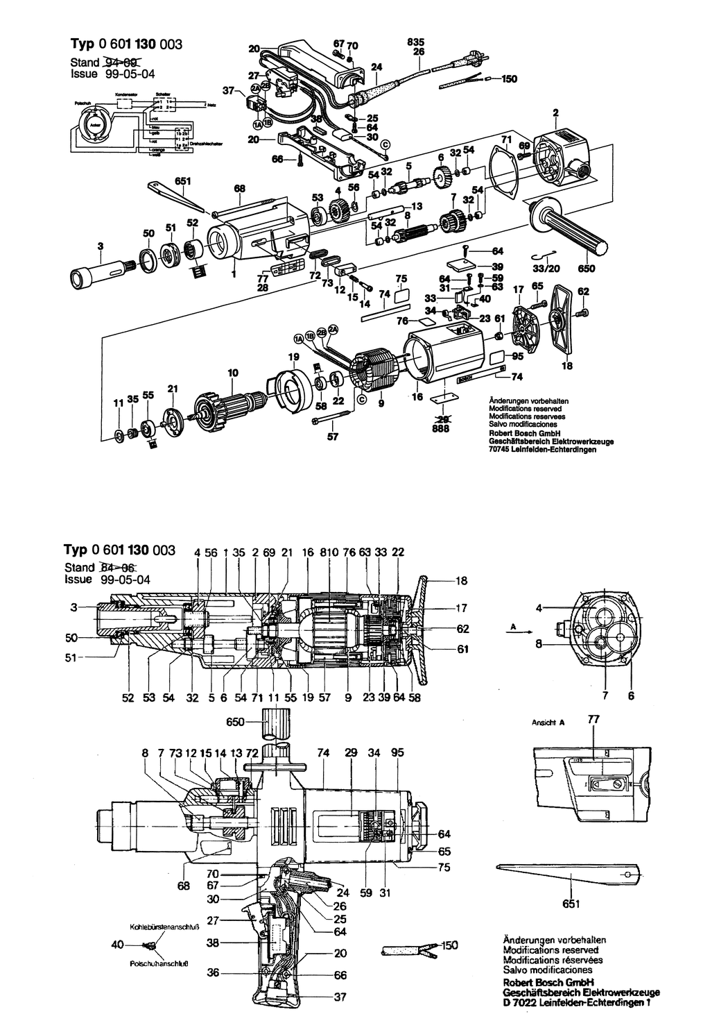 Bosch ---- / 0601130042 / GB 240 Volt Spare Parts