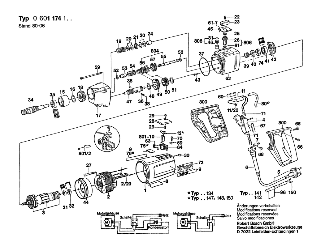 Bosch ---- / 0601174160 / DK 220 Volt Spare Parts