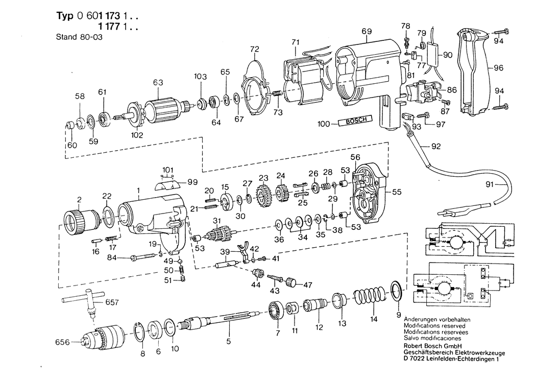 Bosch ---- / 0601177141 / GB 110 Volt Spare Parts