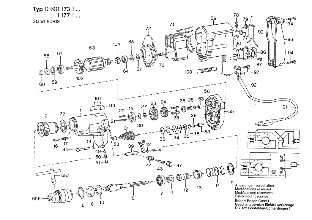 Bosch ---- / 0601177147 / F 110 Volt Spare Parts