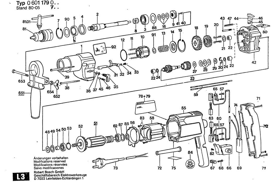 Bosch ---- / 0601179050 / I 220 Volt Spare Parts