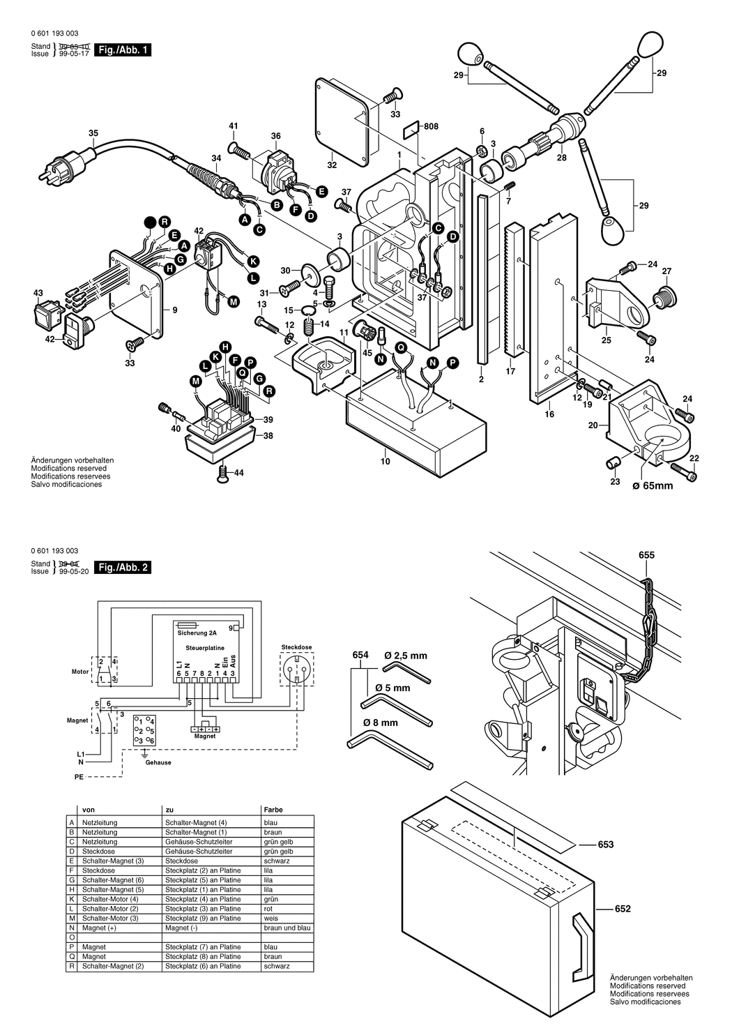 Bosch GMB 32 / 0601193032 / CH 230 Volt Spare Parts