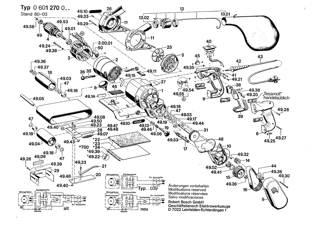 Bosch ---- / 0601270001 / EU 110 Volt Spare Parts