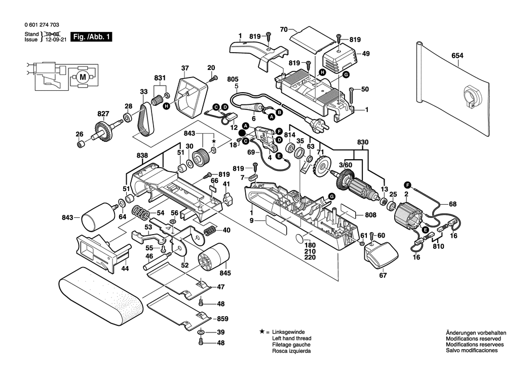 Bosch GBS 75 AE / 0601274742 / GB 230 Volt Spare Parts