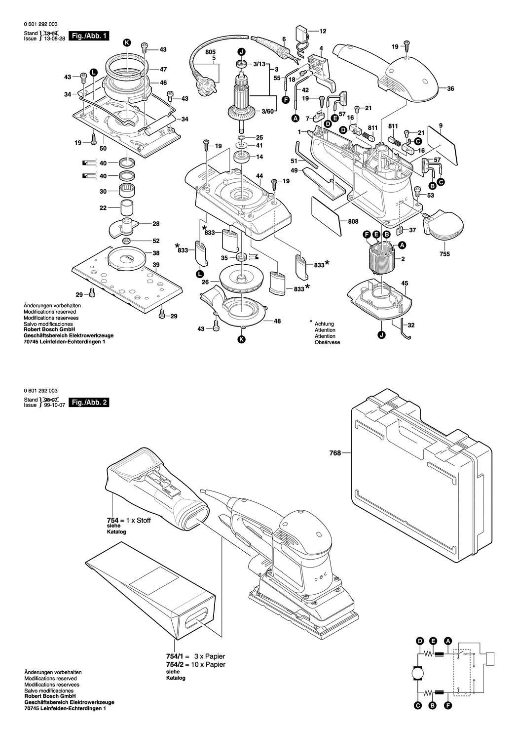 Bosch GSS 230 A / 0601292032 / CH 230 Volt Spare Parts