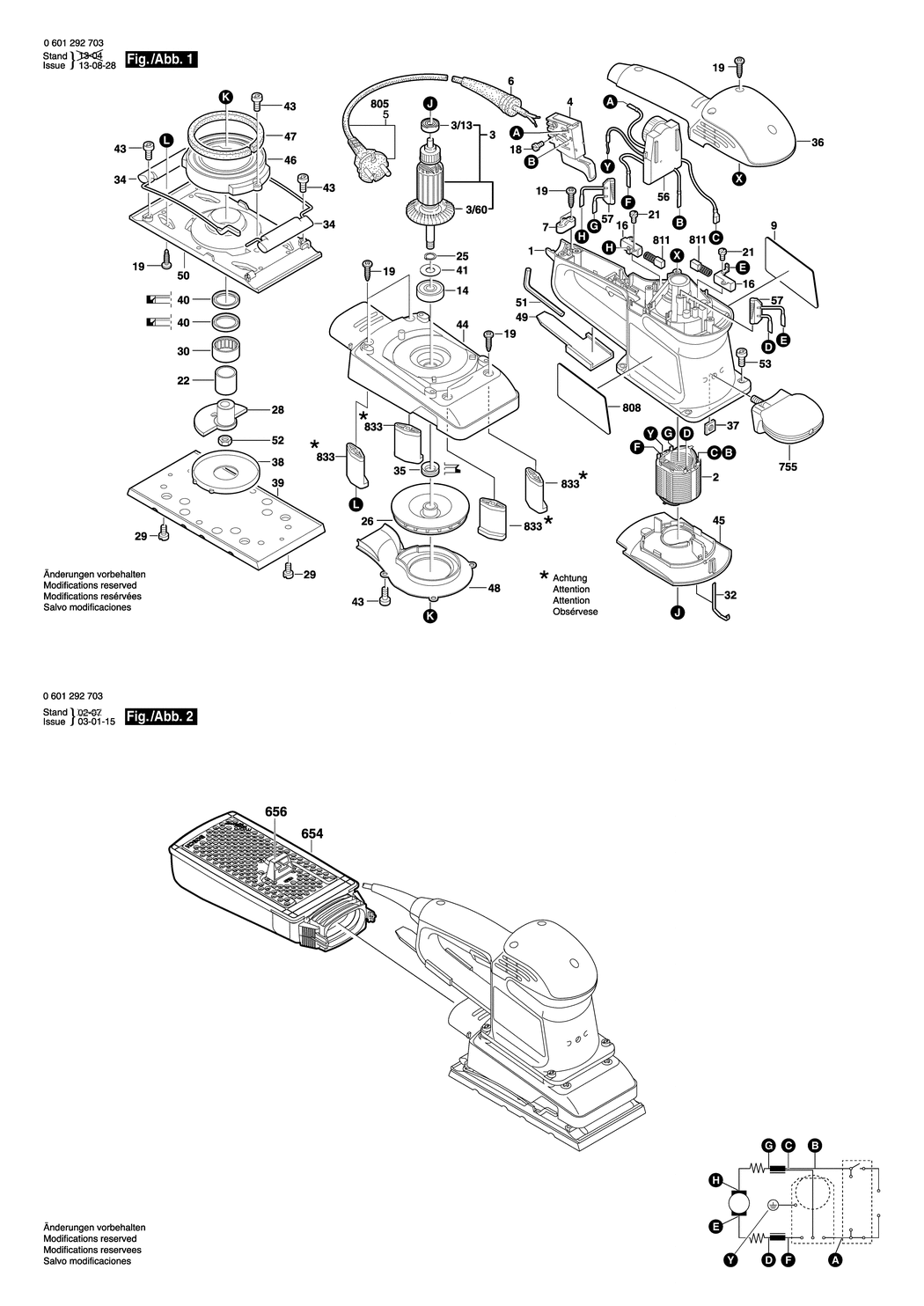 Bosch GSS 230 AE / 0601292703 / EU 230 Volt Spare Parts