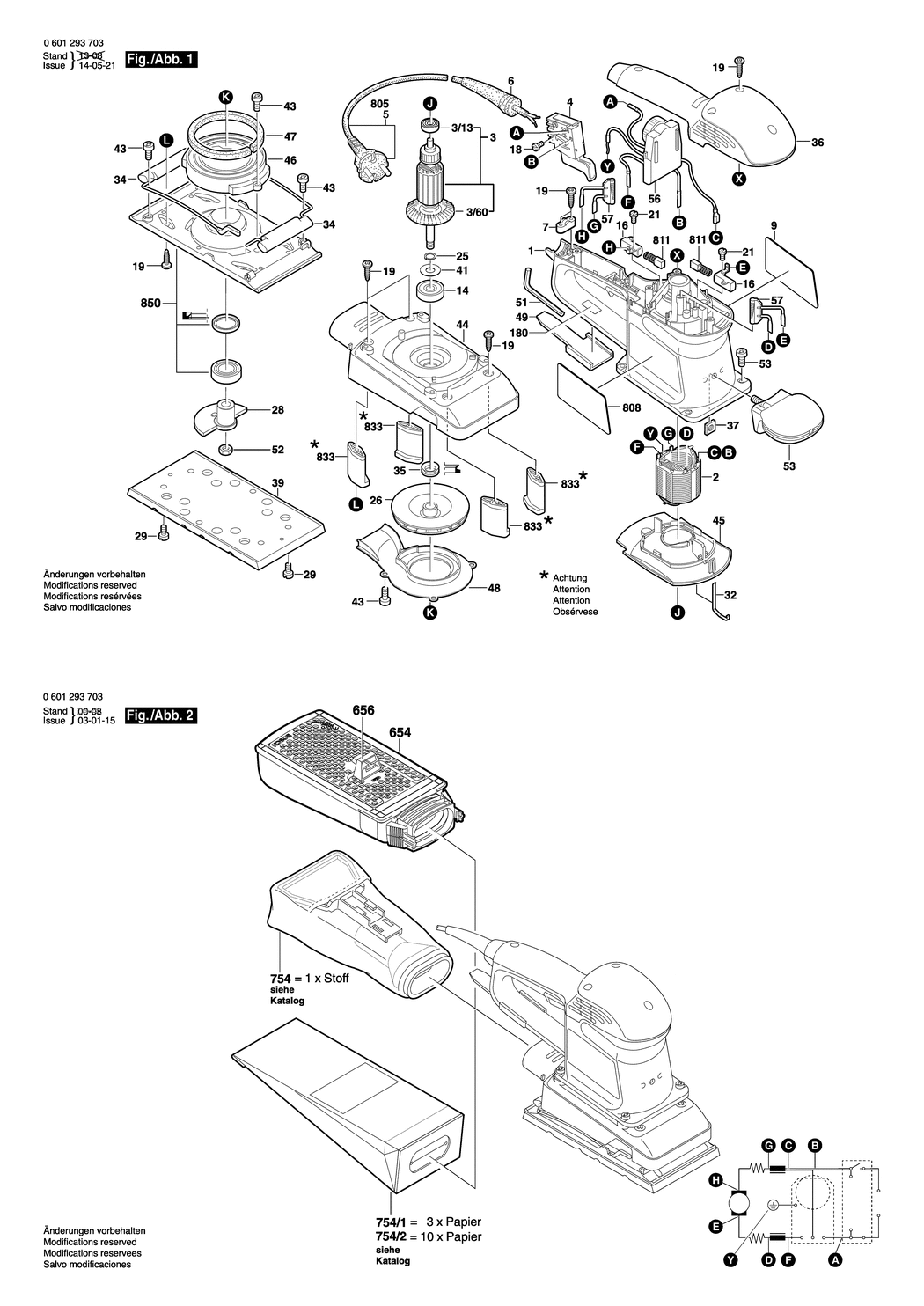 Bosch GSS 280 AE / 0601293741 / GB 110 Volt Spare Parts