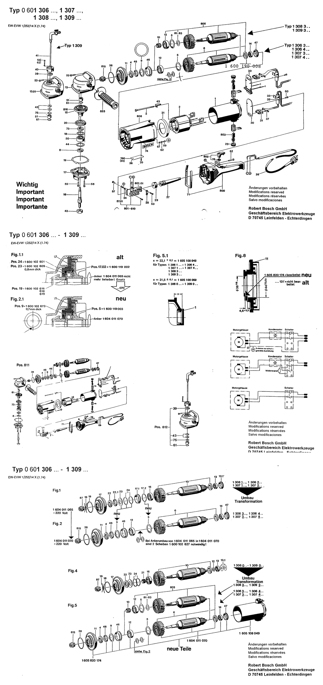 Bosch ---- / 0601306360 / F 110 Volt Spare Parts