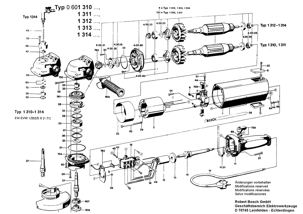 Bosch ---- / 0601310062 / EU 220 Volt Spare Parts