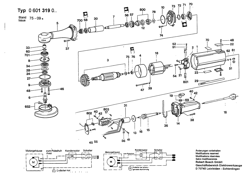 Bosch ---- / 0601319042 / GB 240 Volt Spare Parts