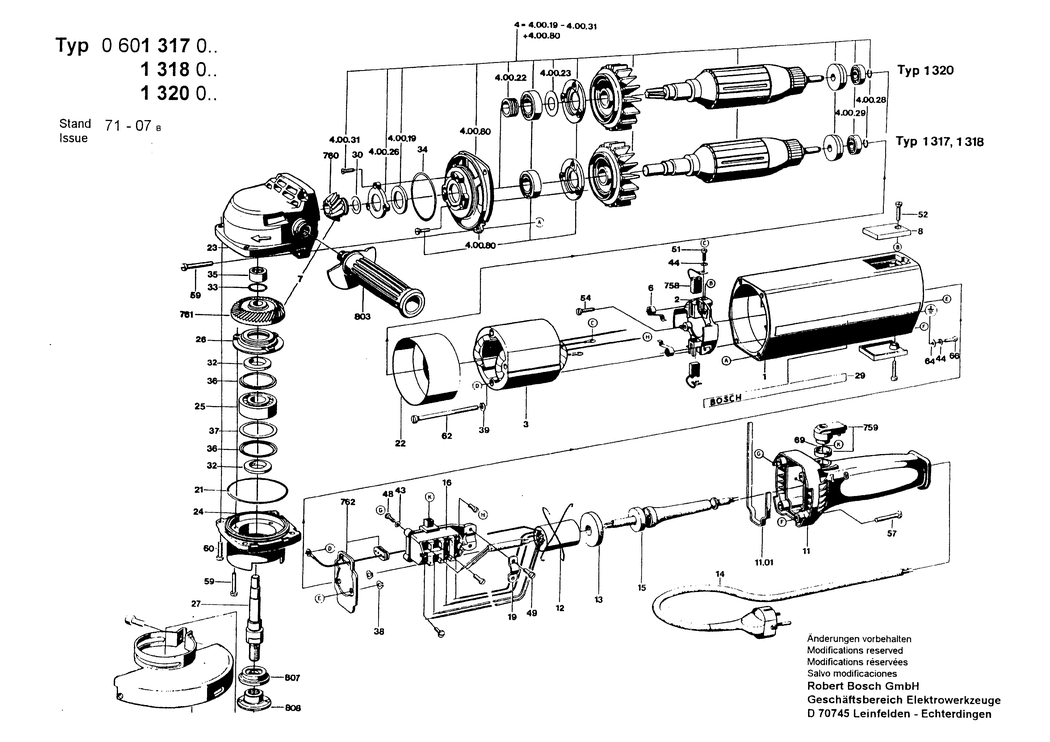 Bosch ---- / 0601320032 / CH 220 Volt Spare Parts