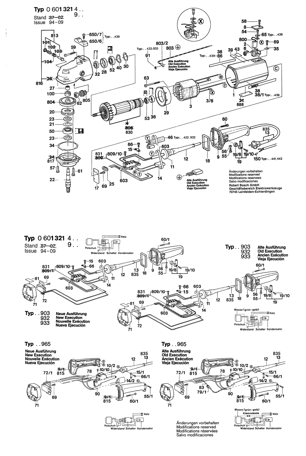 Bosch ---- / 0601321470 / GB 110 Volt Spare Parts
