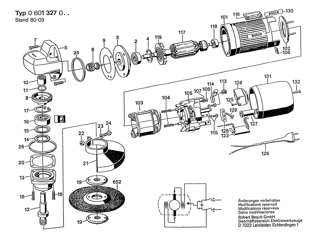 Bosch ---- / 0601327046 / GB 240 Volt Spare Parts