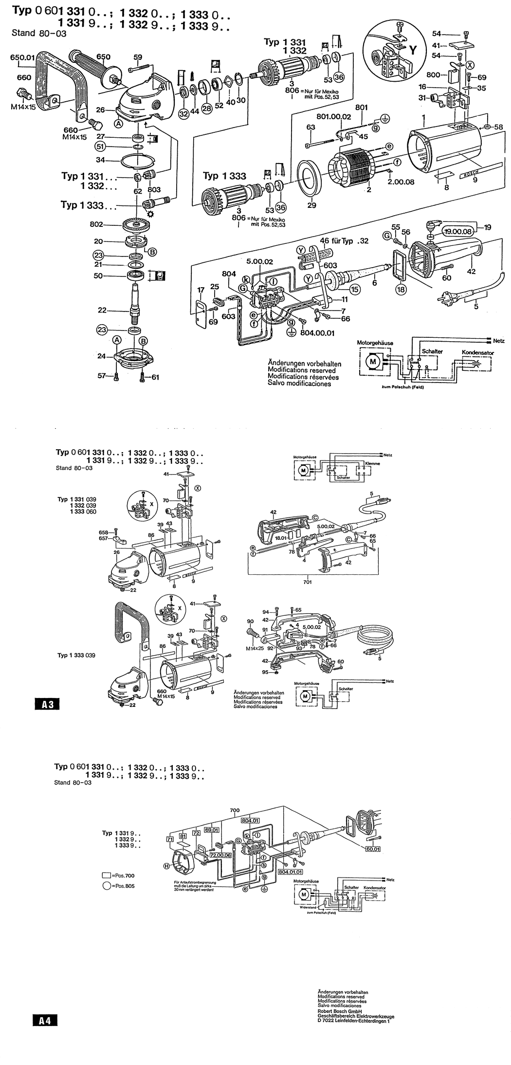 Bosch ---- / 0601332050 / I 220 Volt Spare Parts