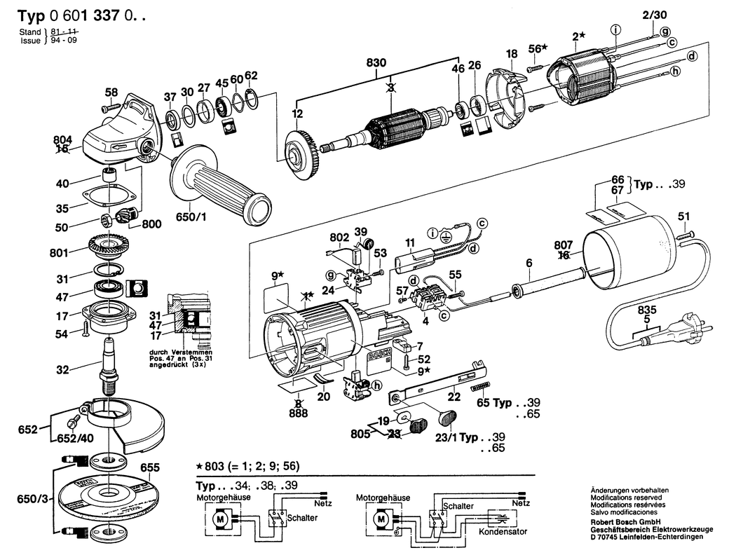 Bosch ---- / 0601337048 / F 220 Volt Spare Parts