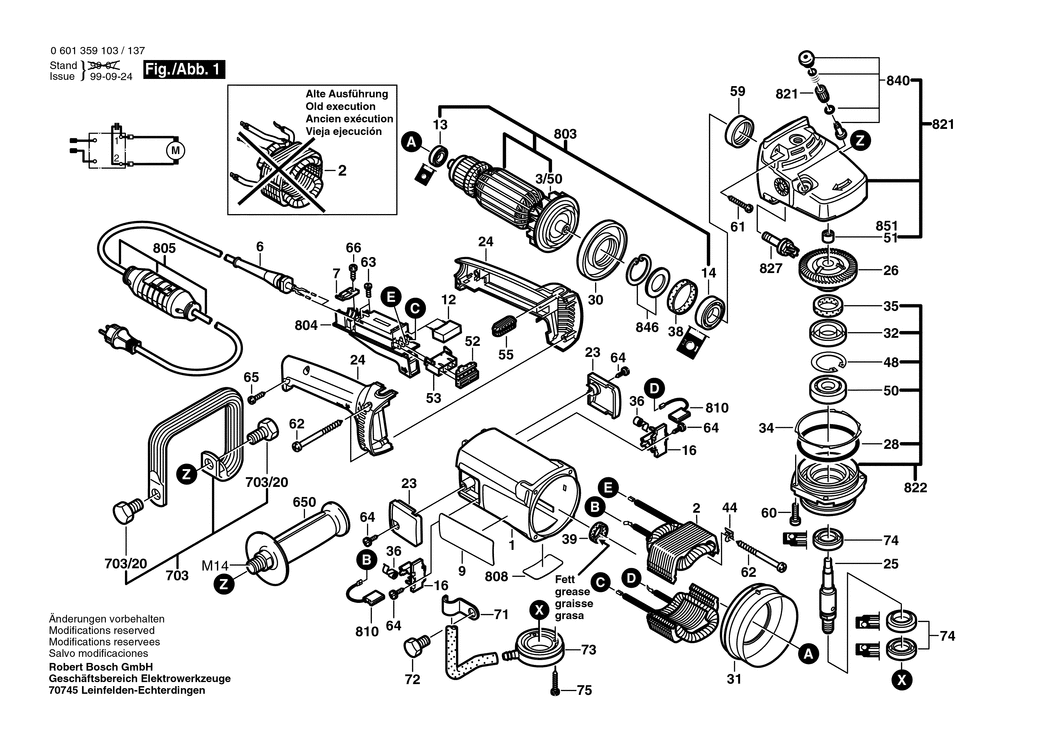 Bosch GNS 14 W / 0601359103 / EU 230 Volt Spare Parts