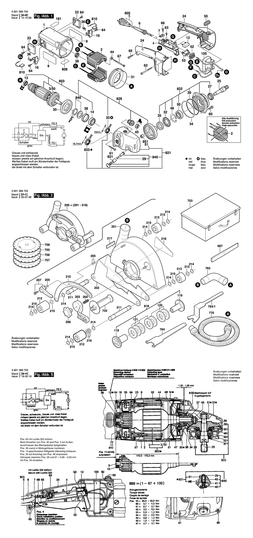 Bosch GNF 65 A / 0601368742 / GB 240 Volt Spare Parts