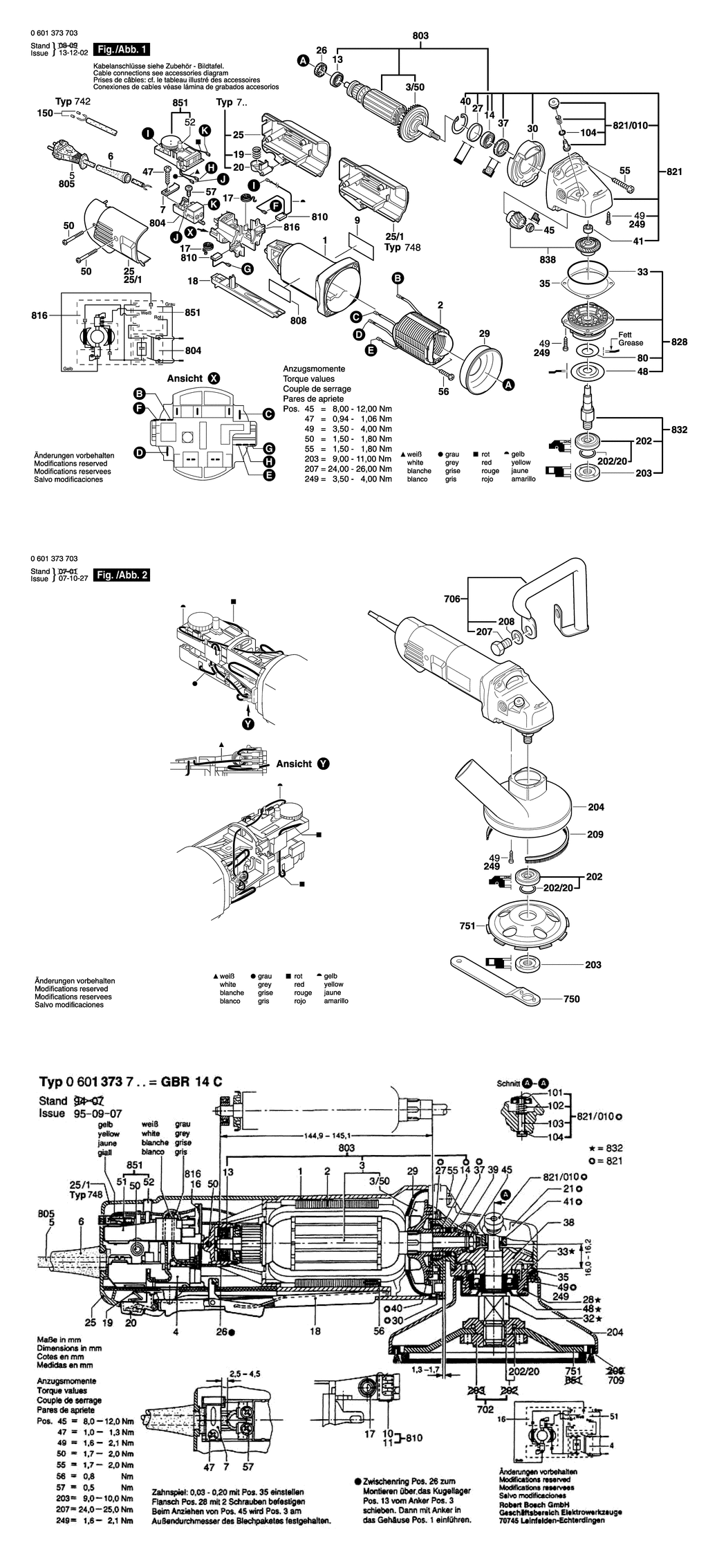 Bosch GBR 14 C / 0601373703 / EU 230 Volt Spare Parts