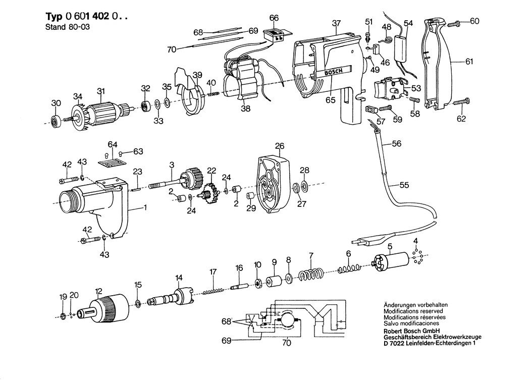 Bosch ---- / 0601402003 / EU 220 Volt Spare Parts