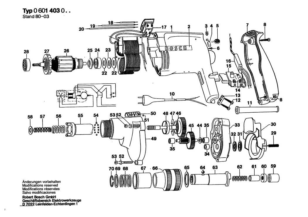 Bosch ---- / 0601403003 / EU 220 Volt Spare Parts