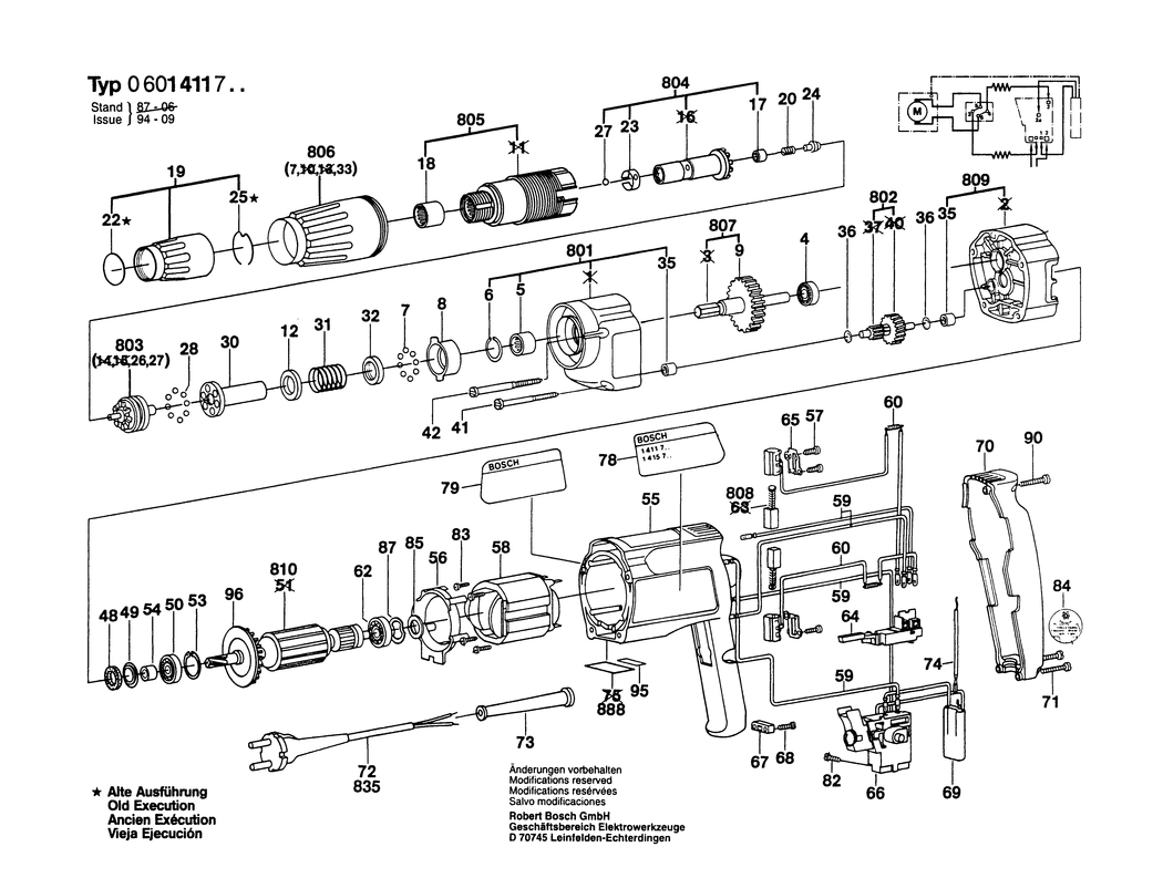 Bosch ELECTRONIC / 0601411750 / I 220 Volt Spare Parts