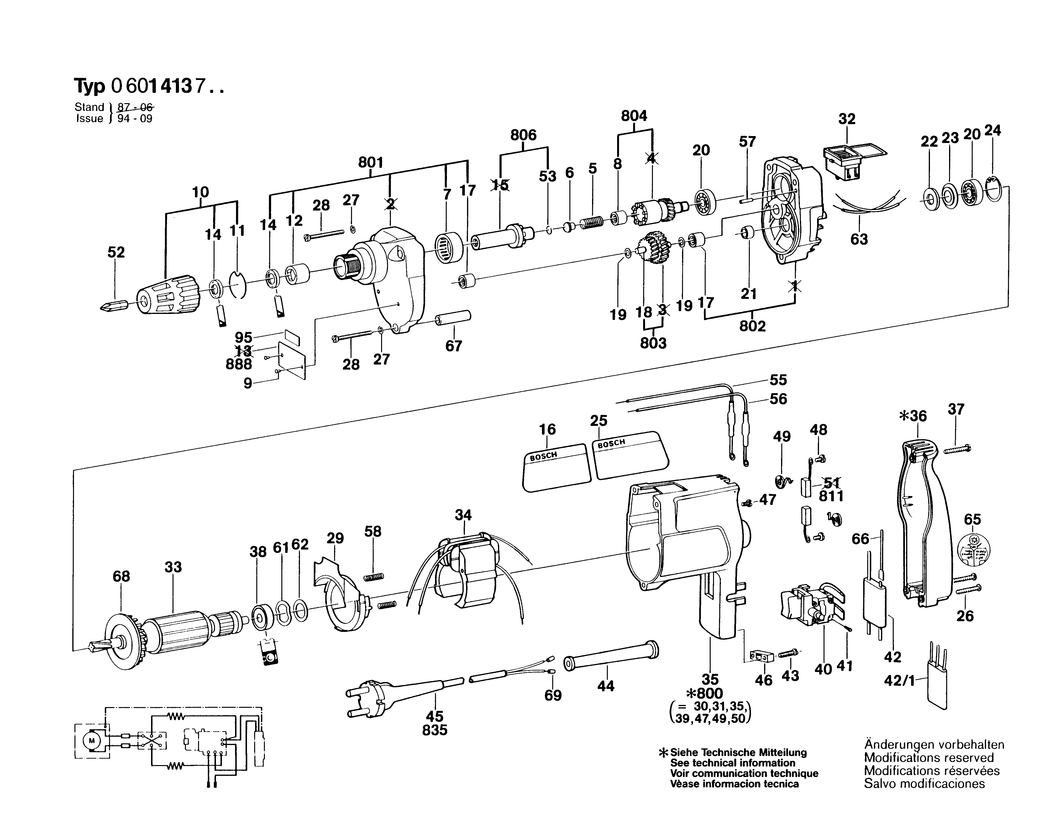 Bosch ---- / 0601413703 / EU 220 Volt Spare Parts