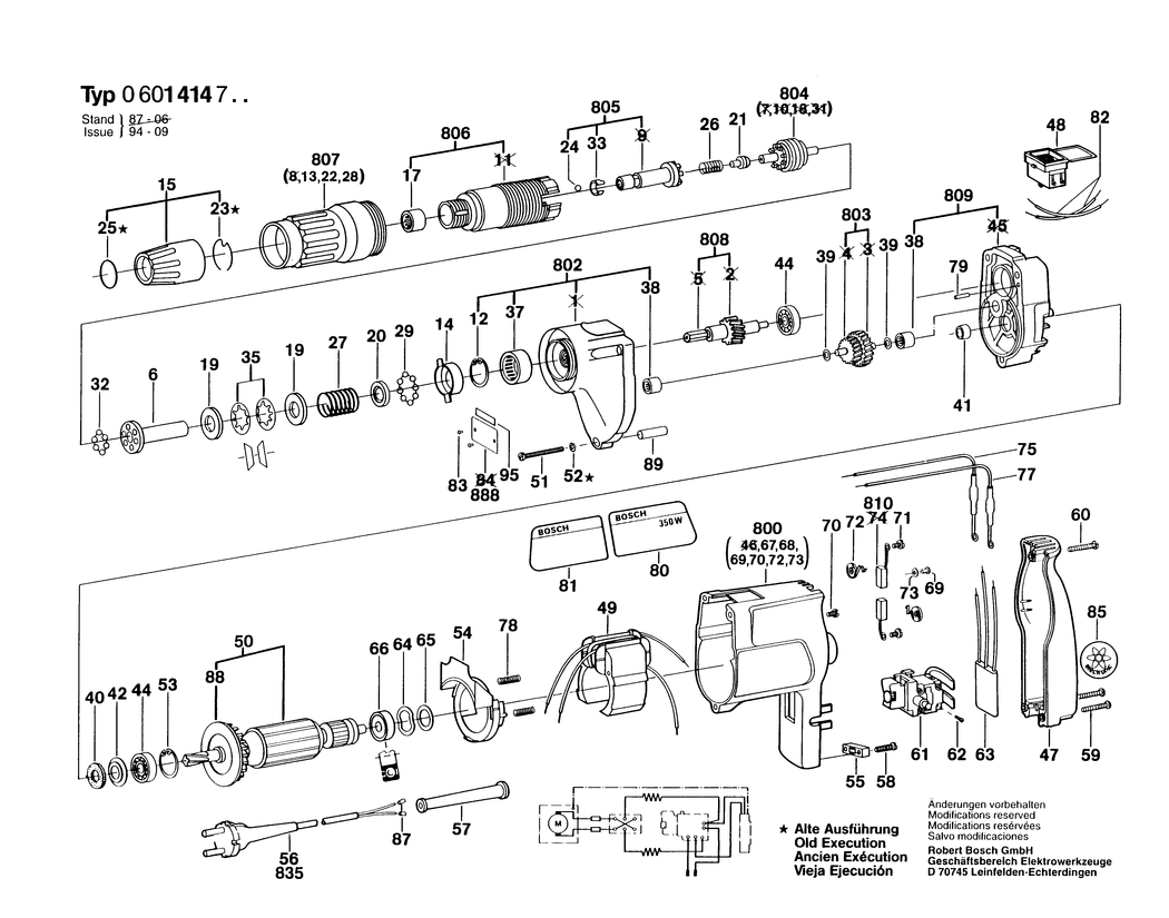 Bosch ELECTRONIC / 0601414703 / EU 220 Volt Spare Parts