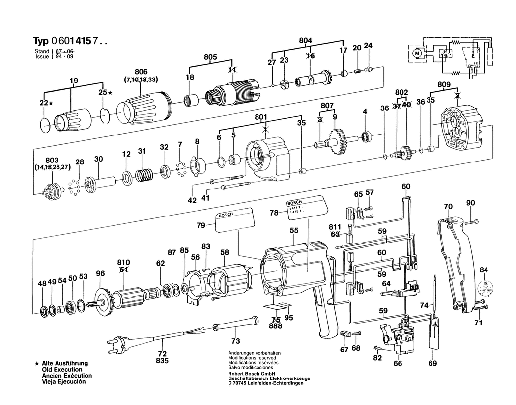 Bosch ELECTRONIC / 0601415732 / CH 220 Volt Spare Parts