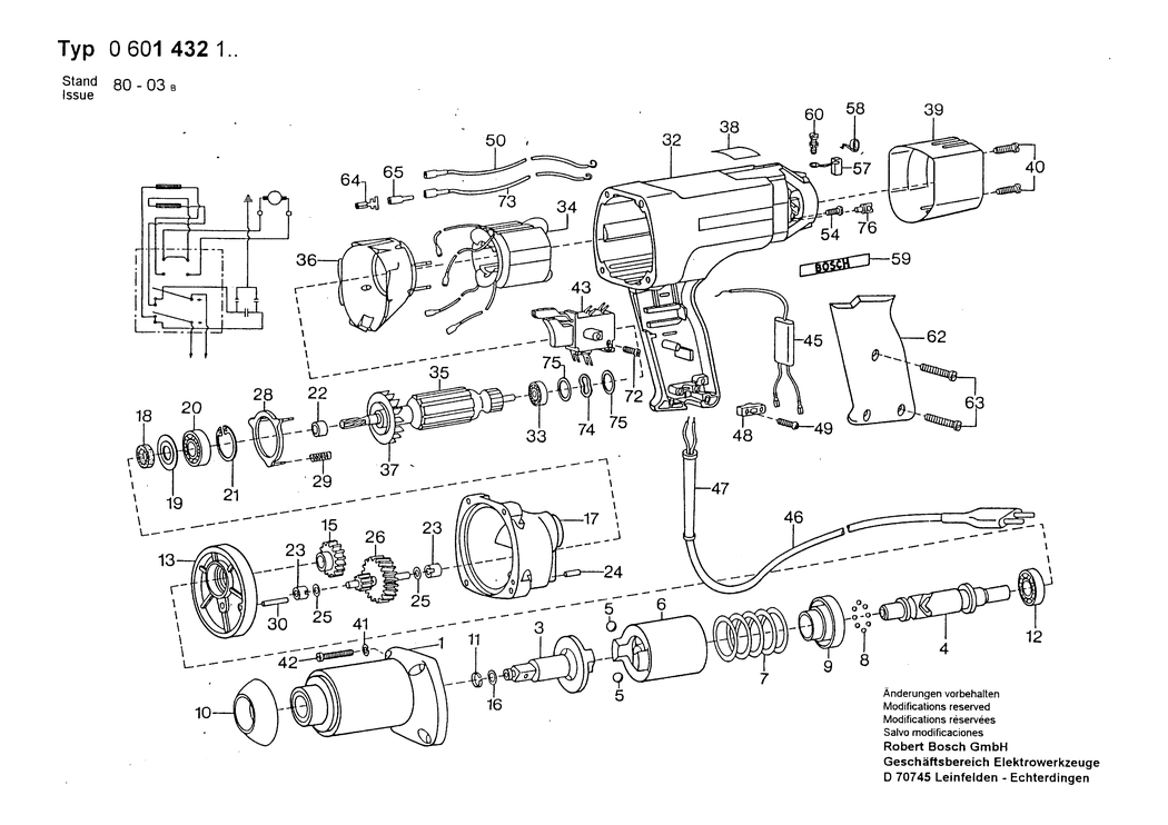 Bosch ---- / 0601432148 / F 220 Volt Spare Parts
