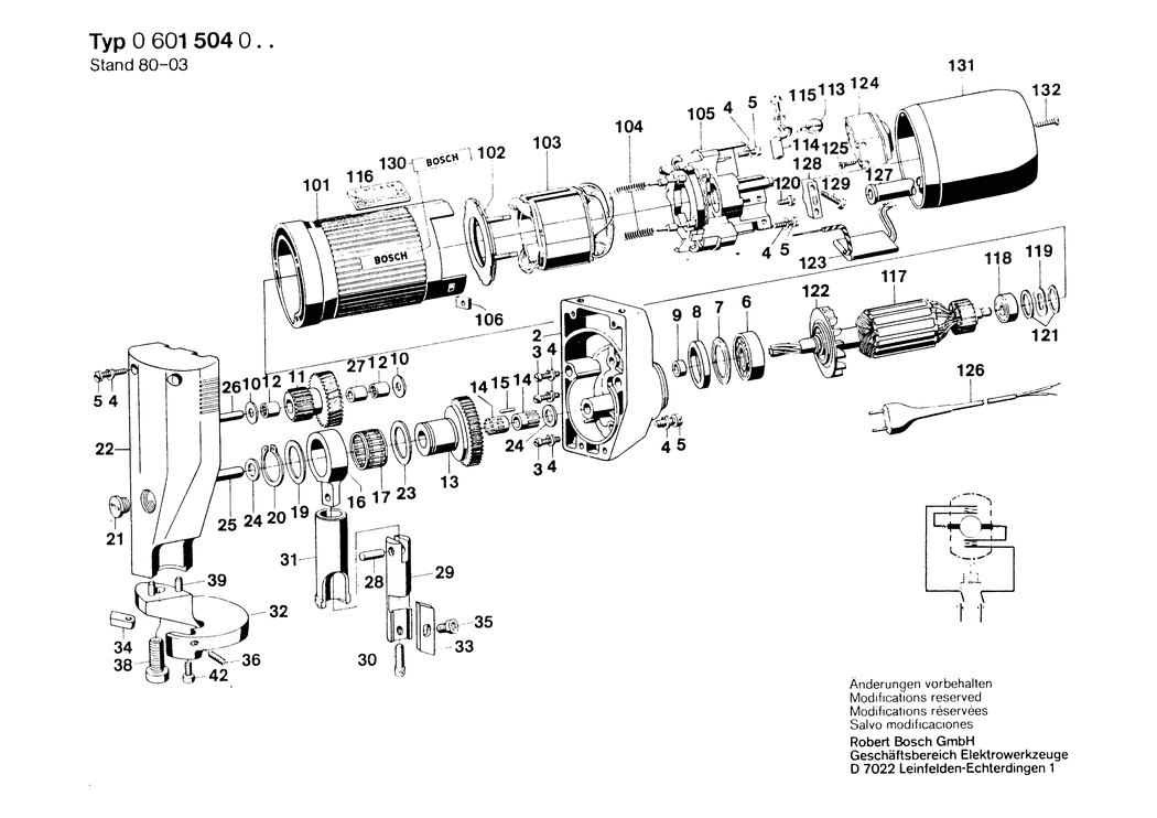 Bosch ---- / 0601504036 / NL 230 Volt Spare Parts