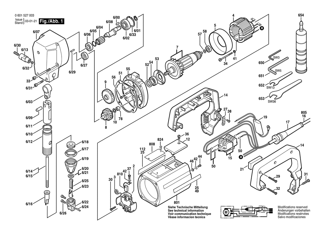 Bosch ---- / 0601527003 / EU 220 Volt Spare Parts