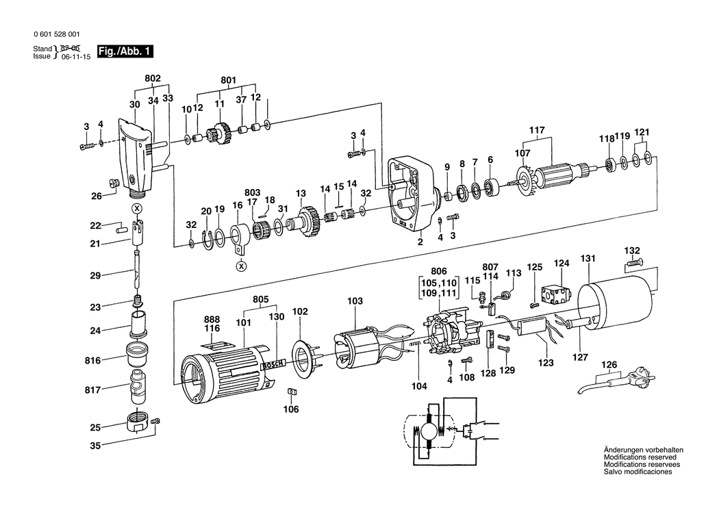 Bosch ---- / 0601528001 / EU 110 Volt Spare Parts