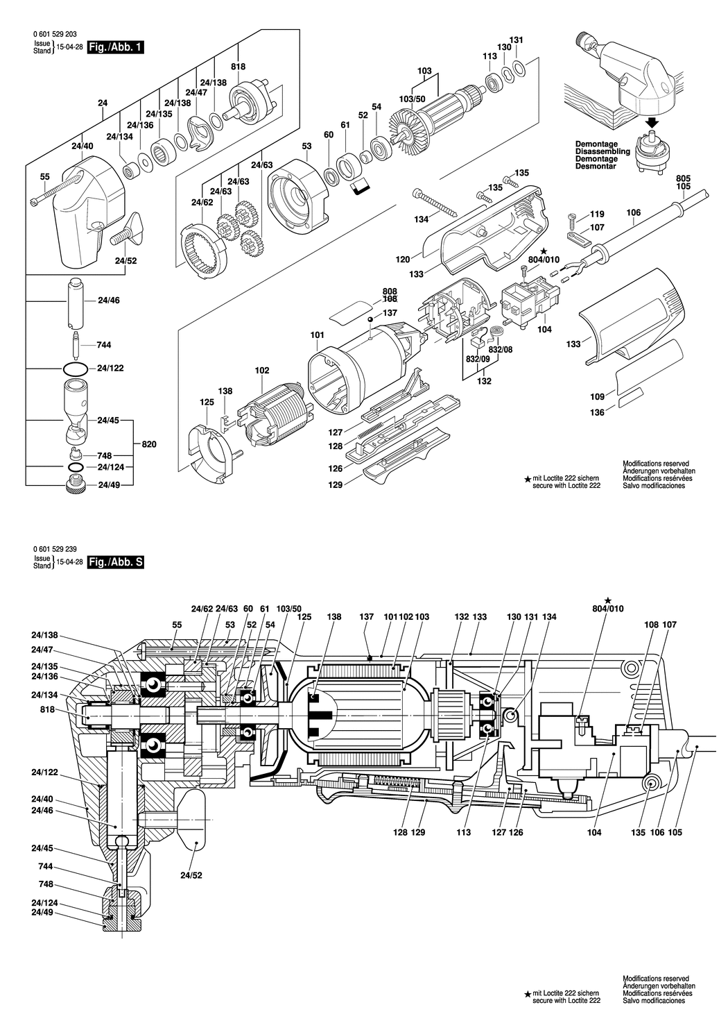 Bosch GNA 16 / 0601529250 / I 230 Volt Spare Parts