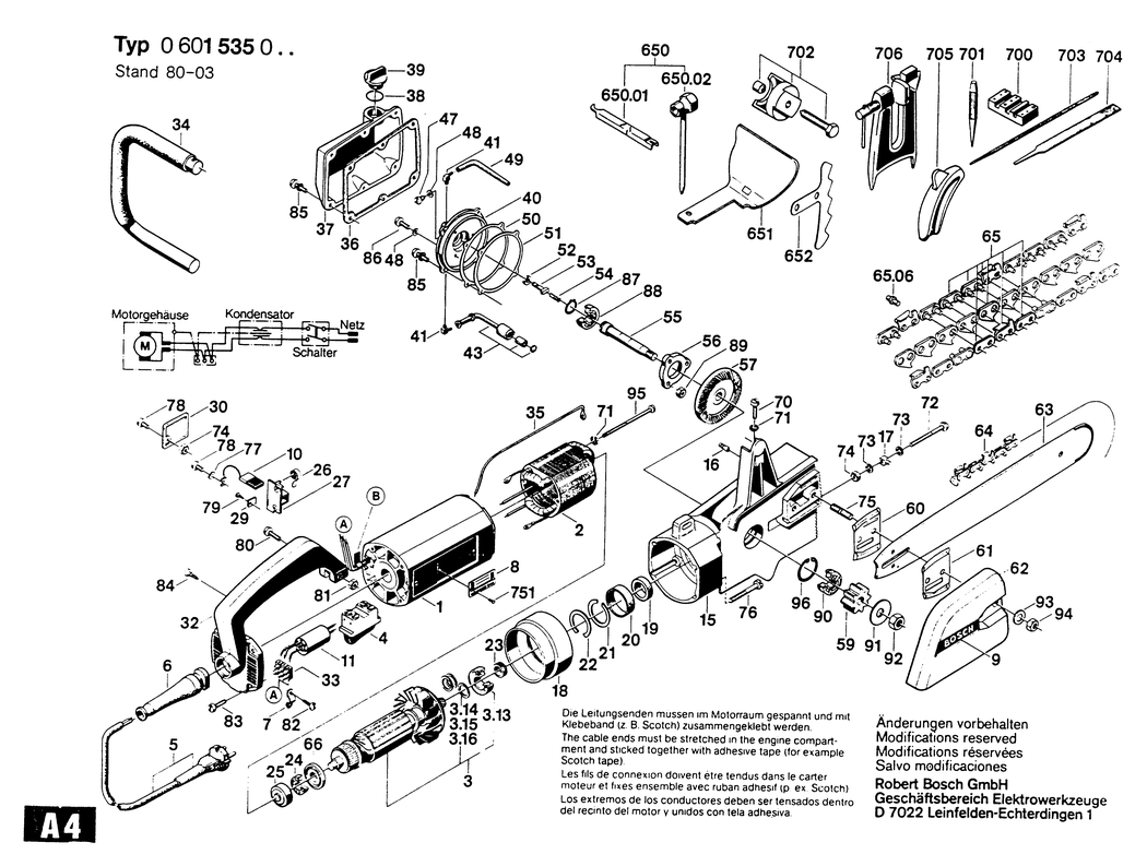 Bosch ---- / 0601535001 / EU 110 Volt Spare Parts