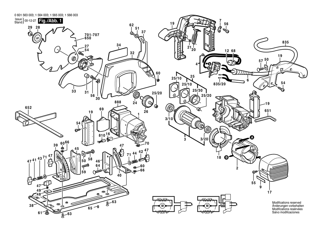 Bosch ---- / 0601563003 / EU 220 Volt Spare Parts