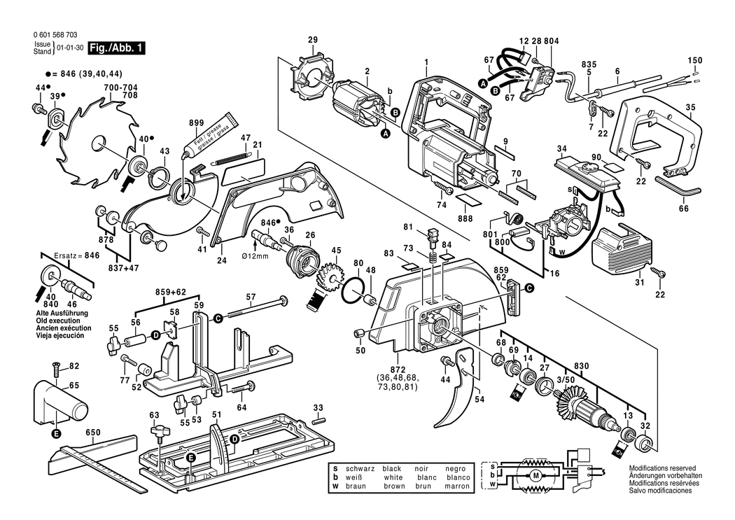 Bosch GKS 66 CE / 0601568703 / EU 230 Volt Spare Parts