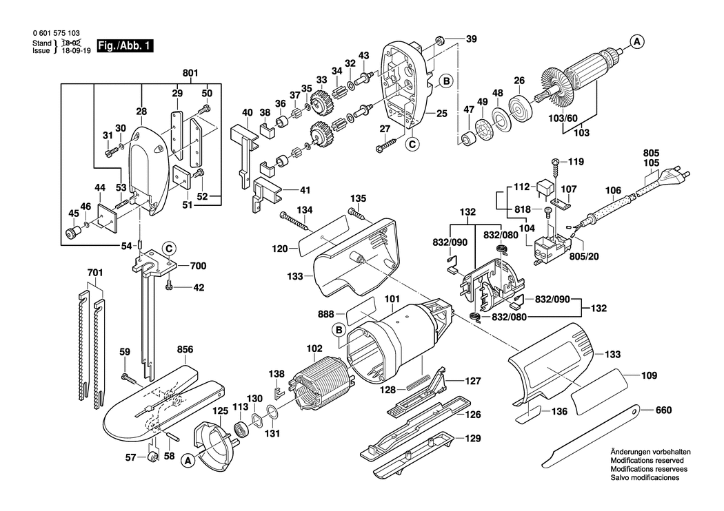 Bosch GSG 300 / 0601575150 / I 230 Volt Spare Parts