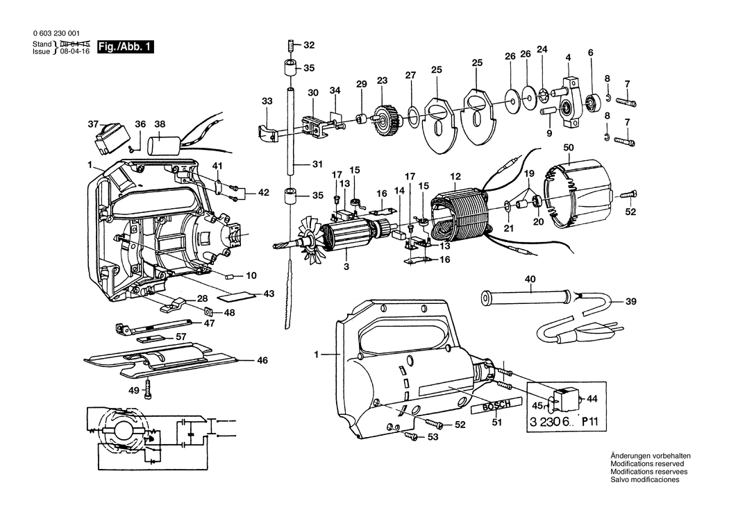 Bosch ---- / 0601579001 / EU 110 Volt Spare Parts