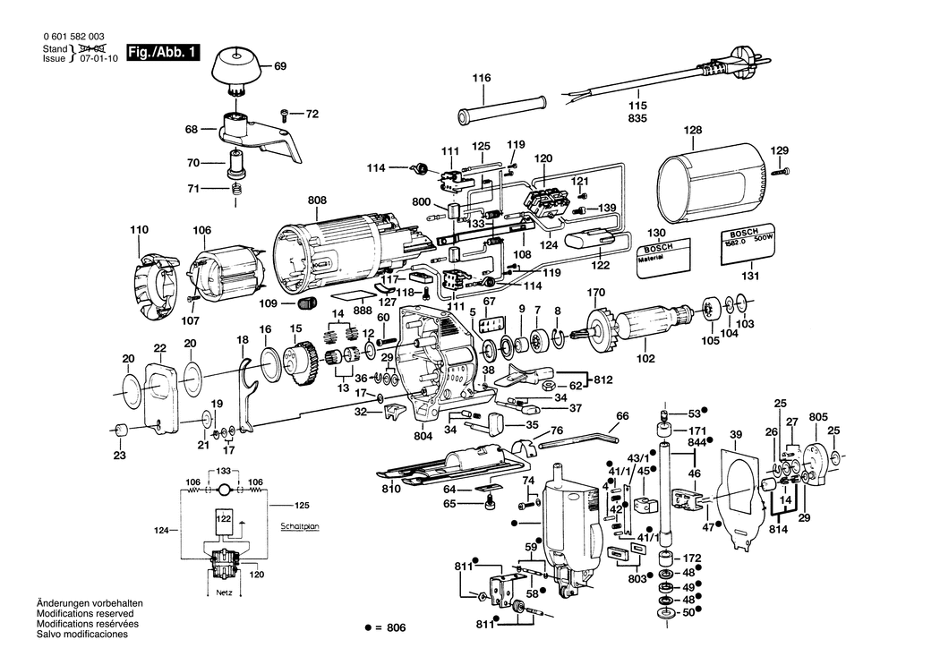 Bosch ---- / 0601582050 / I 220 Volt Spare Parts