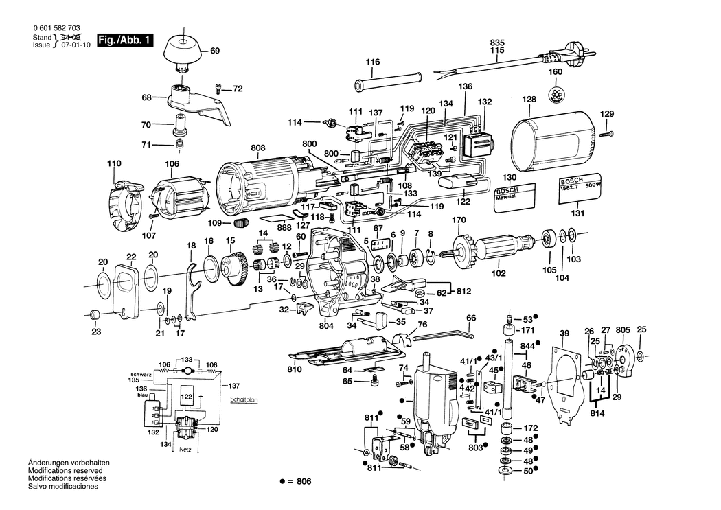 Bosch ---- / 0601582750 / I 220 Volt Spare Parts