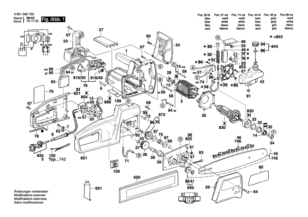 Bosch GKE 35 BC / 0601586732 / CH 230 Volt Spare Parts