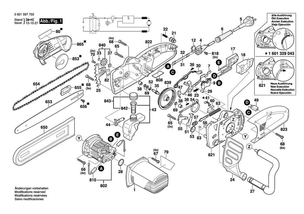 Bosch GKE 35 BCE / 0601597632 / CH 230 Volt Spare Parts